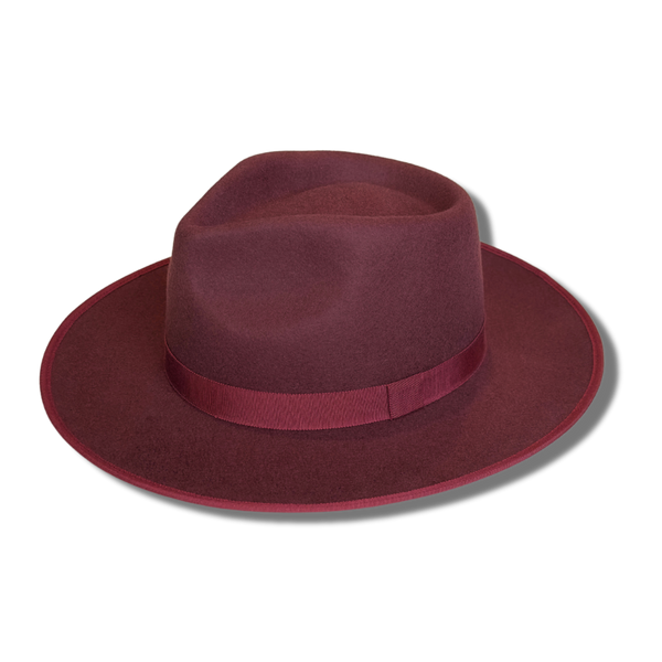Avery Maroon Fedora Hat – Adorn Headwear - Main Image